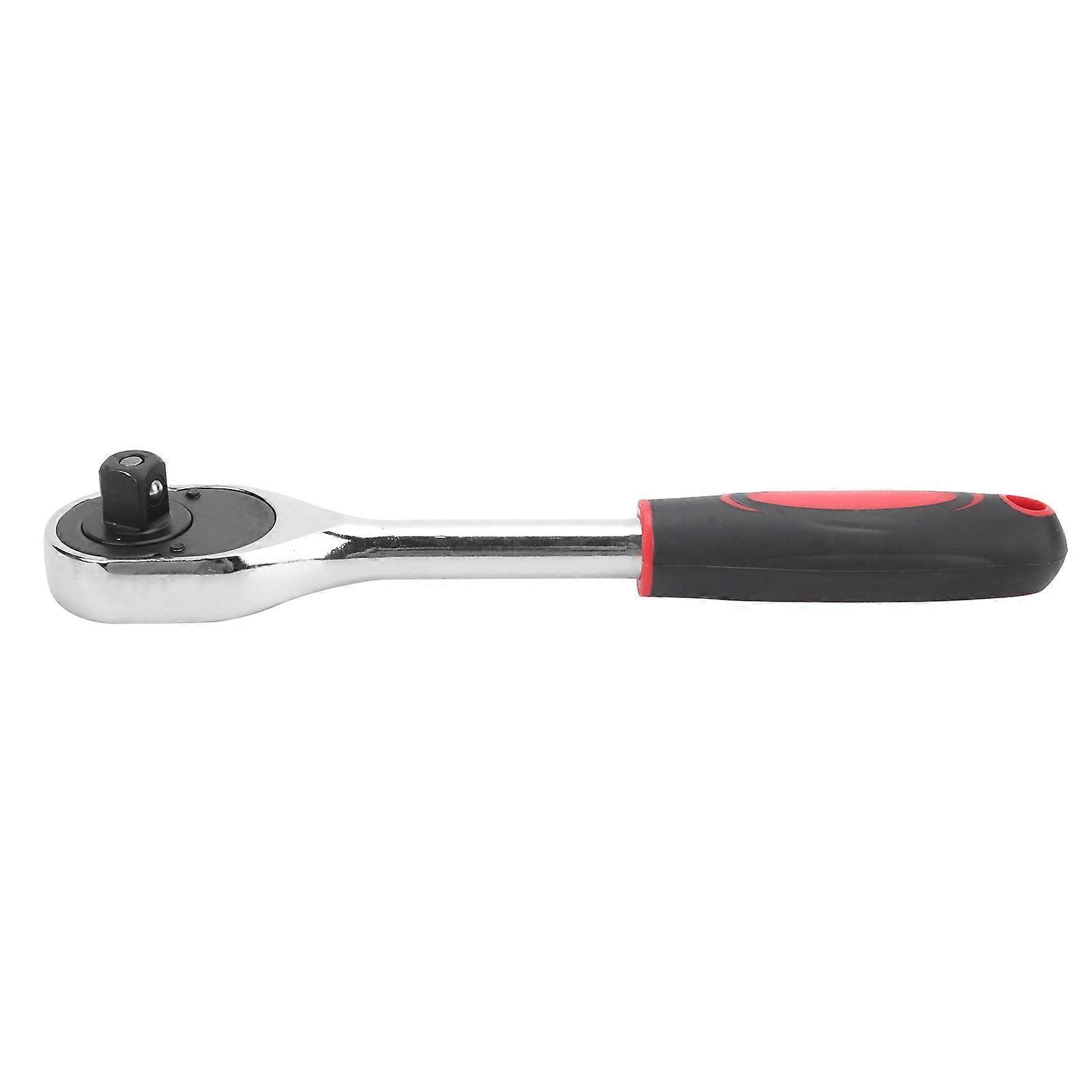1/2" Drive Ratchet Wrench, 24 Tooth Socket Wrench, Electrician Repair Tool, Red and Black