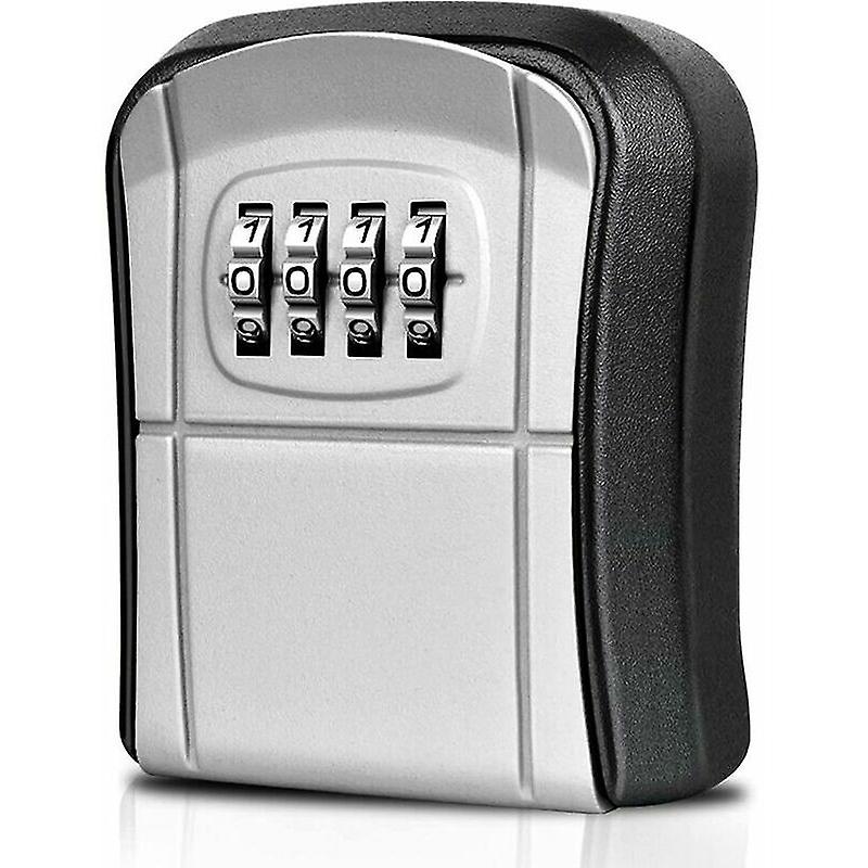 Wall-Mounted Security Key Box with Waterproof Case and 4-Digit Code for Safe Key Storage.