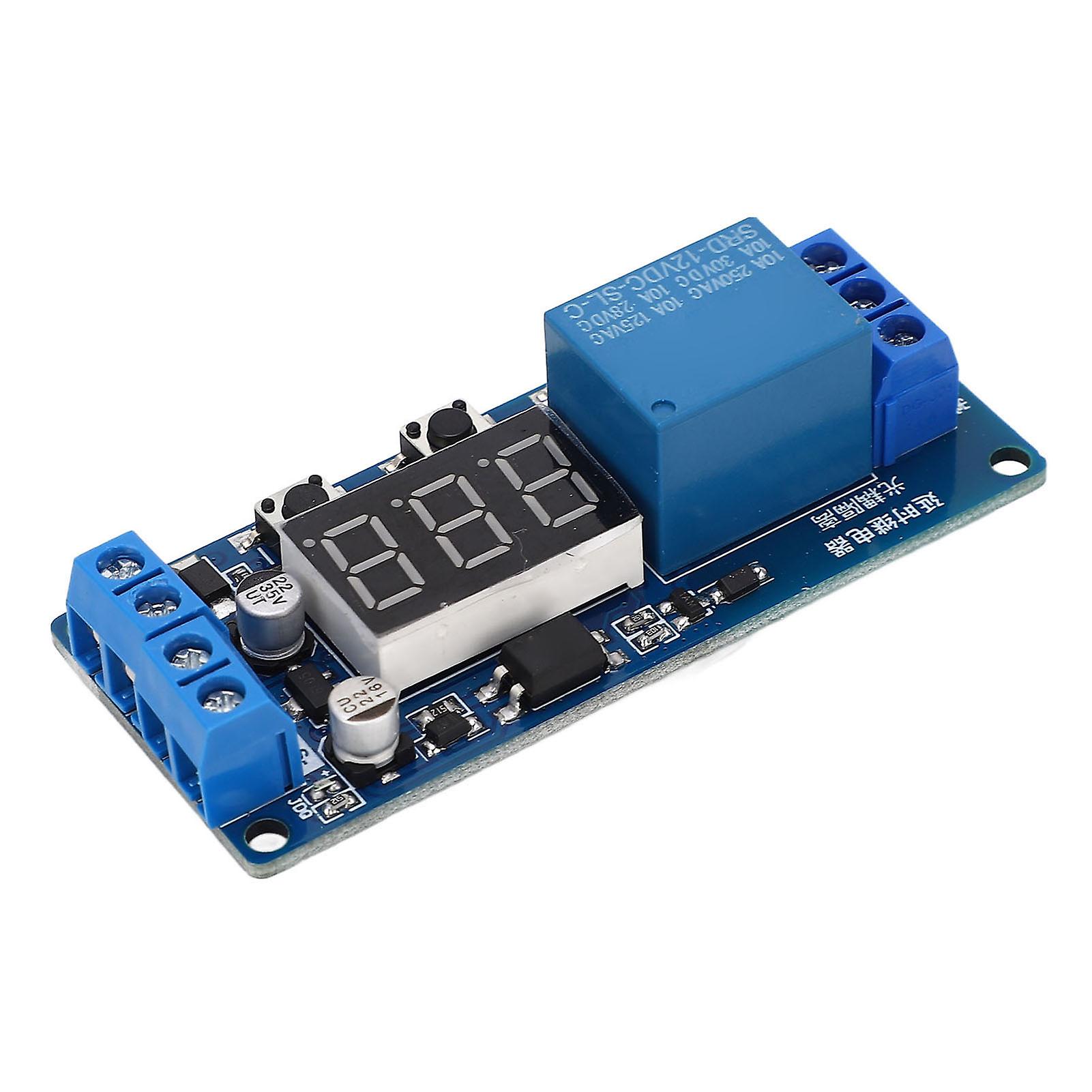 12Vdc Multifunction Delay Timer Relay, Emergency Stop Function Cycle Timer With Led Display For Lithium Batteries, Acid Batteries, Iron Phosphate