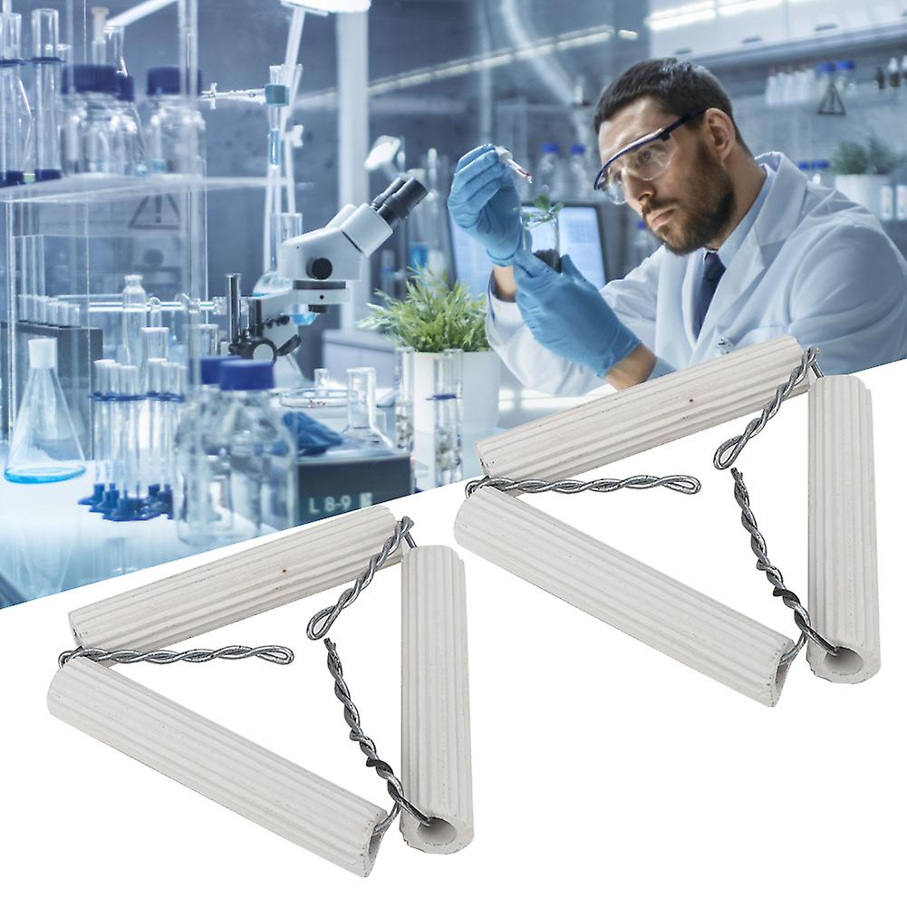 5pcs 65mm Ceramic Pipe Clay Triangle Crucible Holders with Iron Wire