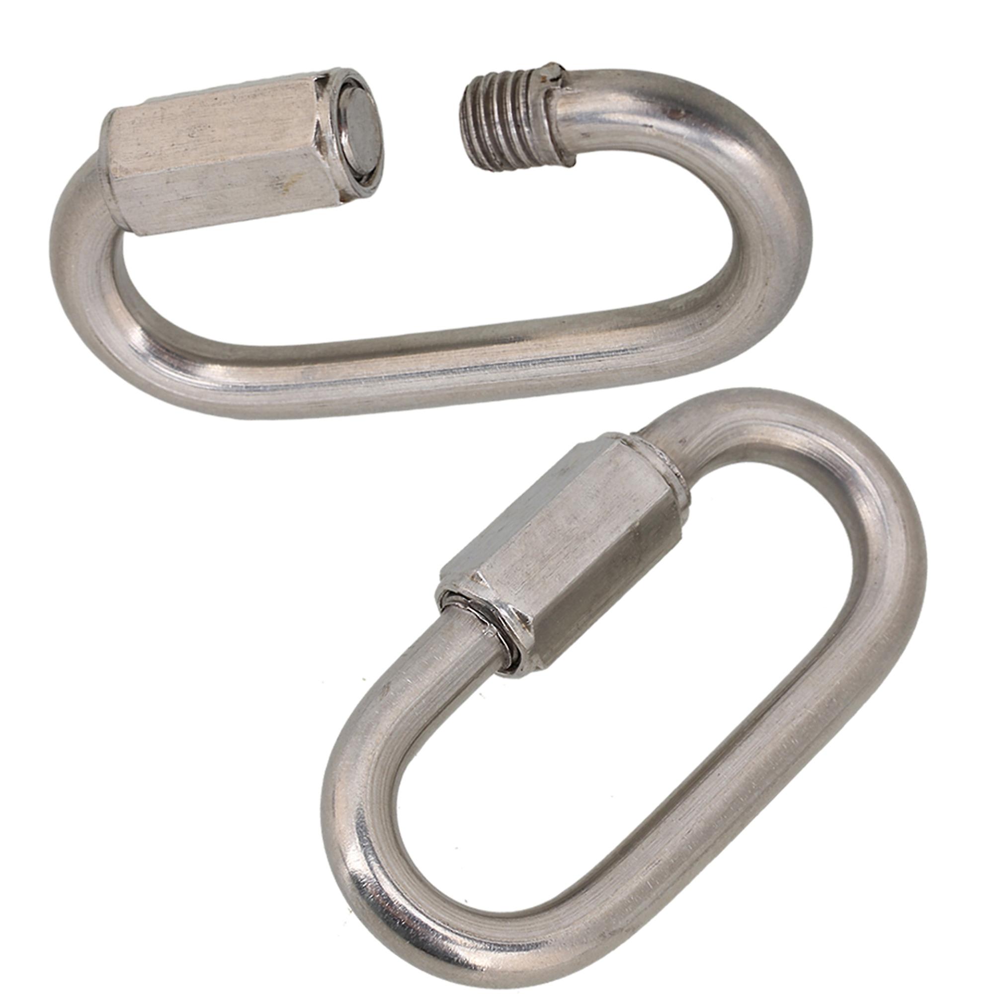 2 x 304 Stainless Steel Quick Link Lockring M6 Silver Tone