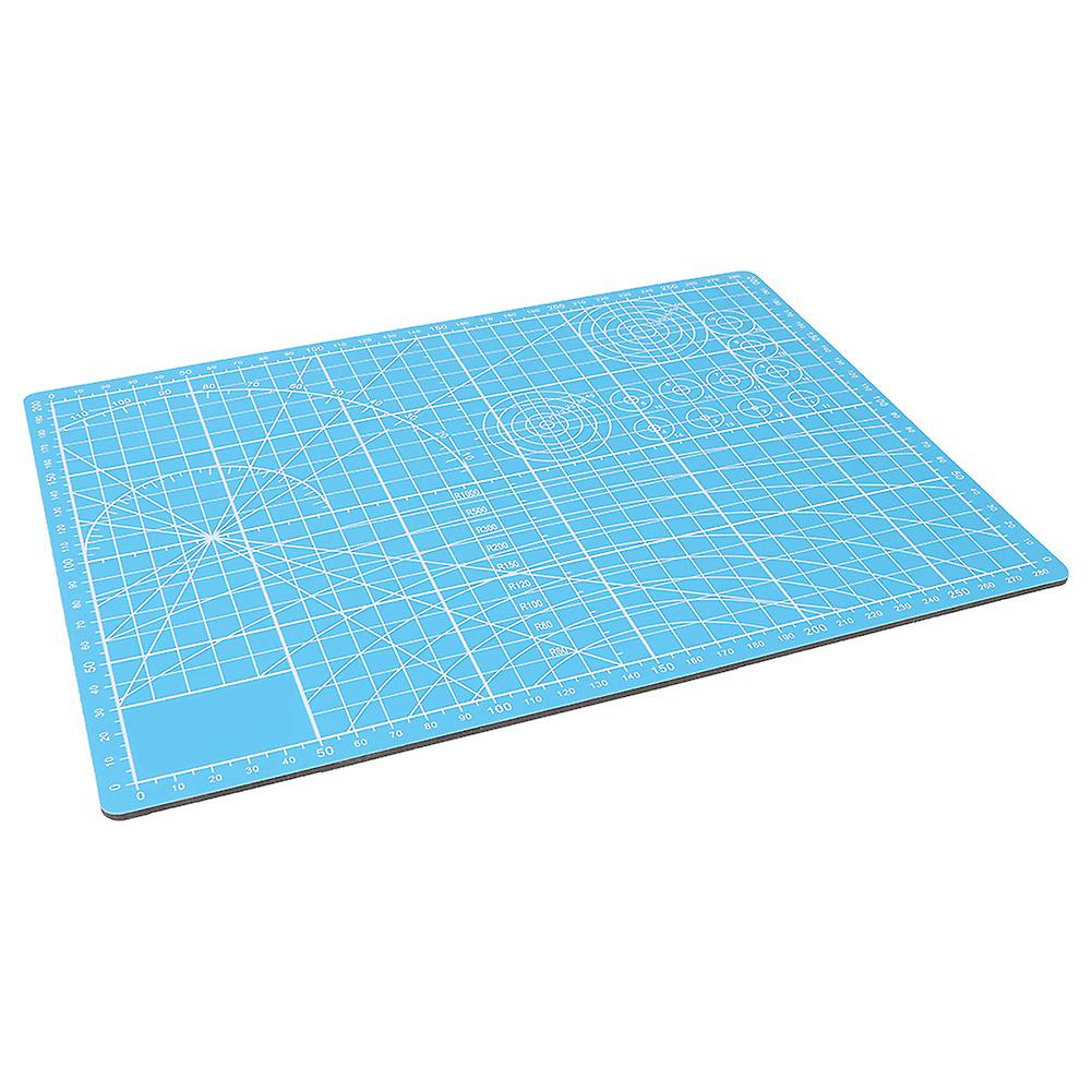 A4 Double Side PVC Cutting Mat Board Self Healing Grid Lines Student Craft Tool(Blue)