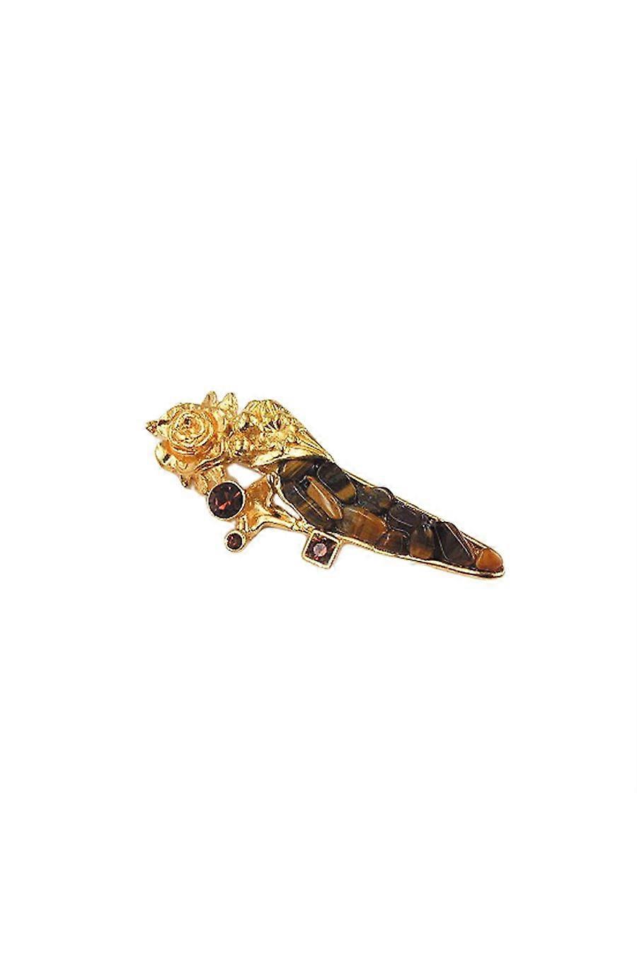 Brooch Tiger Eye Gold Coloured - Gl03342