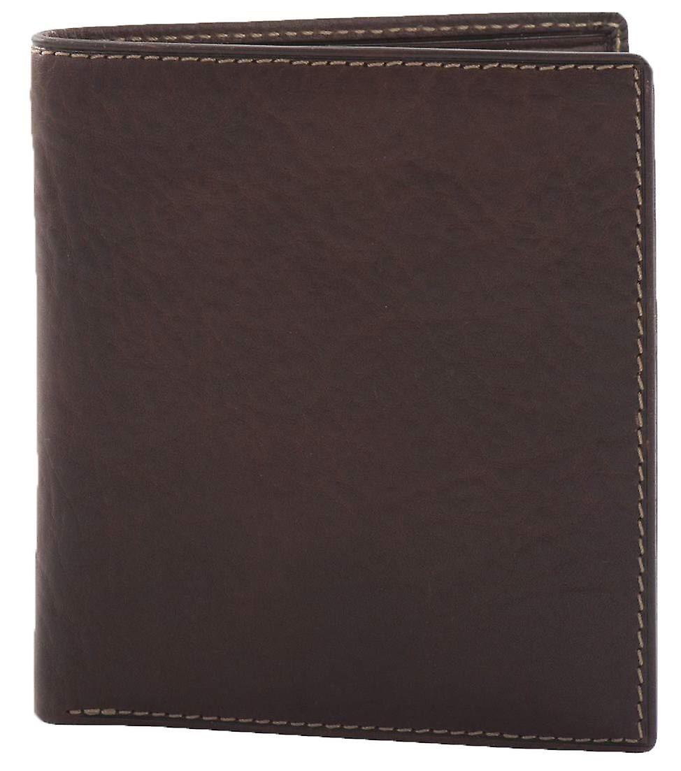 Smith and Canova Smooth Leather Bi-Fold Card Wallet - Brown