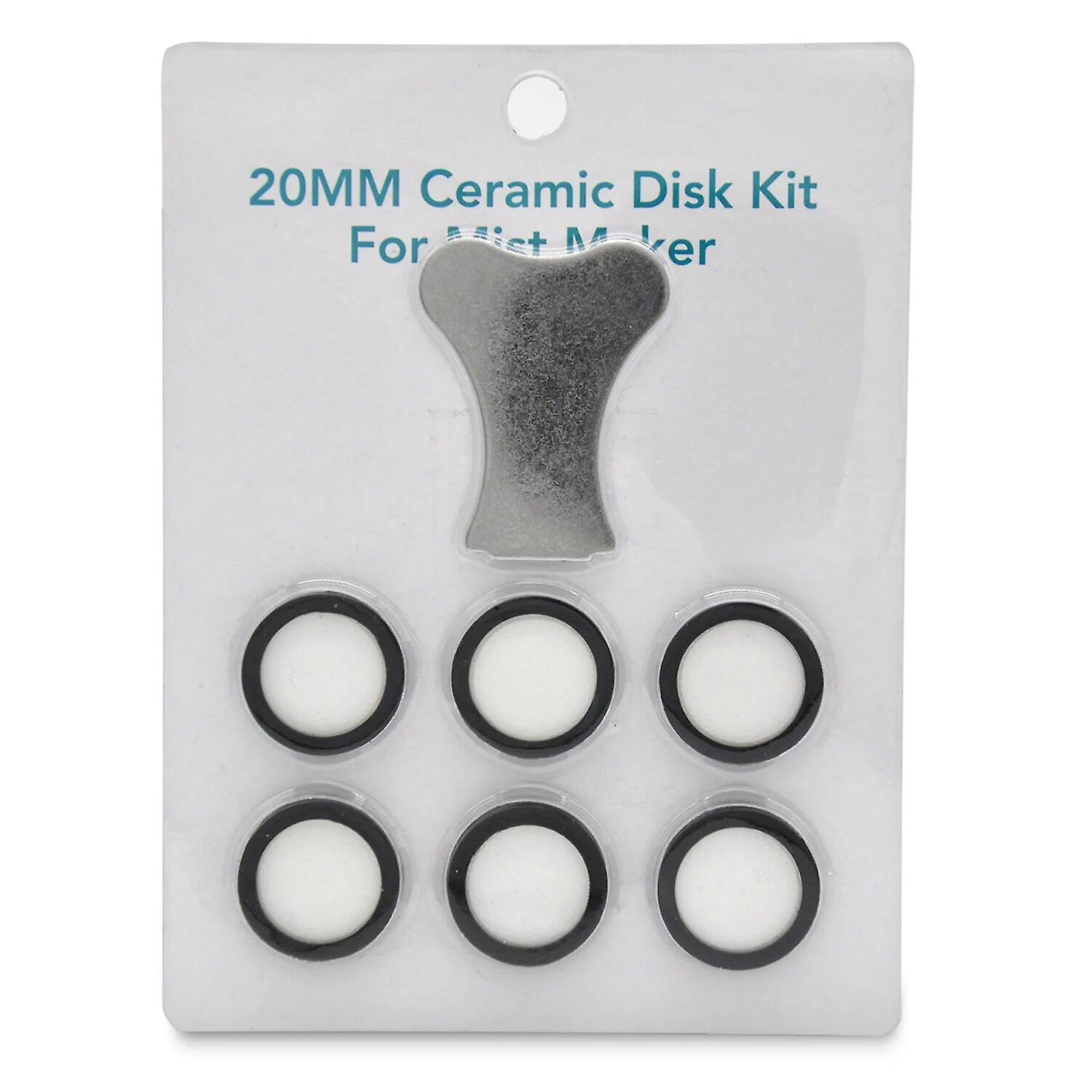 7pcs Mist Maker Maintenance Kit, Ceramic Ceramic Discs Replacement Key Parts Kits for Mist Machine~27154