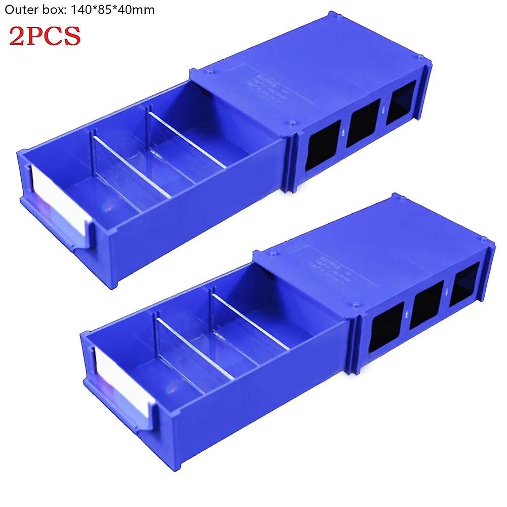 2pcs Drawer Type Hardware Tool Storage Box Stackable Plastic Craft Parts Boxes Components Screws Tool Box~2685