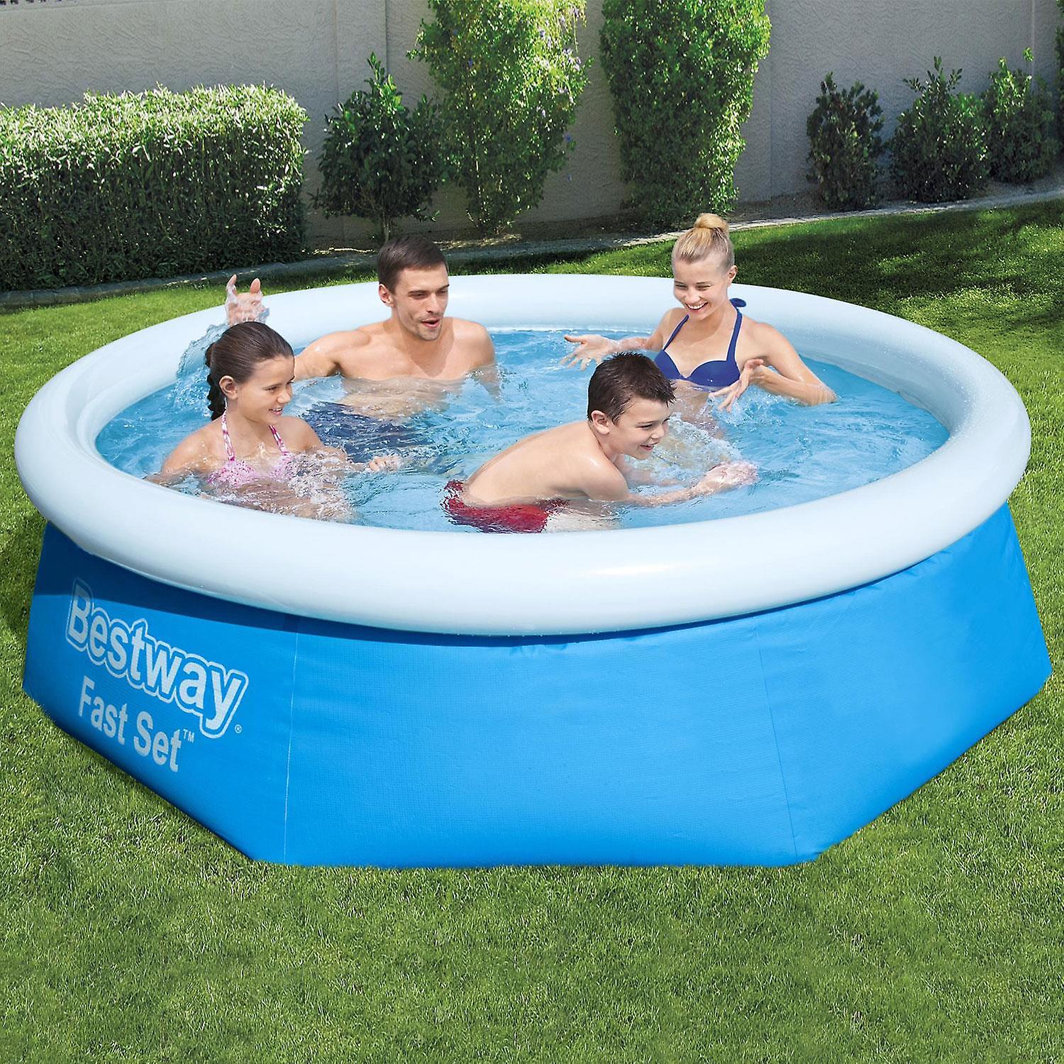 Bestway Fast Set Swimming Pool Above Ground Blue Inflatable 8ft x 26'', 2100L