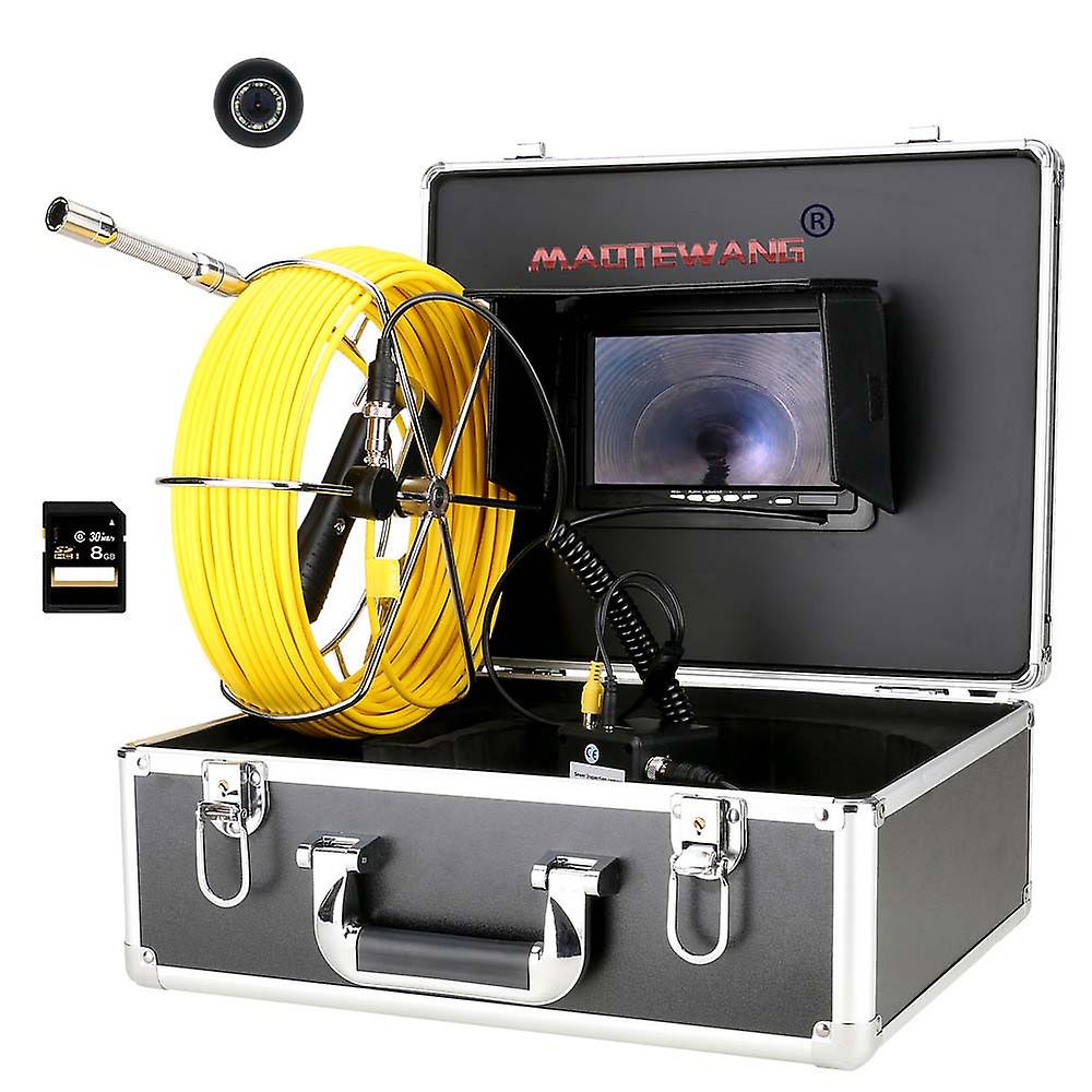 7 Inch Borescope Pipe Inspection with 8GB SD Card IP68 Drain Industrial Endoscope