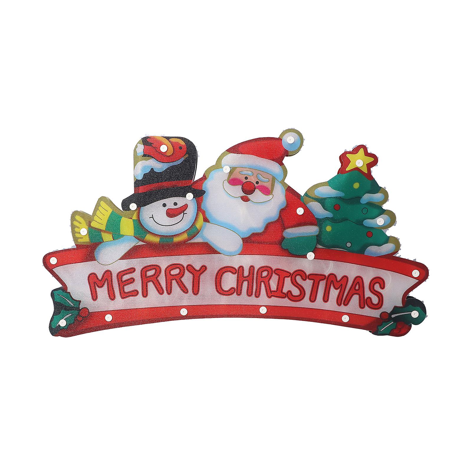 GPB LED Lighted Holographic Santa Claus Christmas Window Decor LED Light for Indoor Outdoor Home Office Xmas