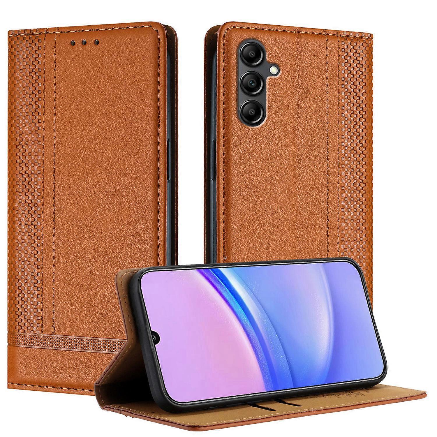 Case For Samsung Galaxy A15 4G 5G, Vintage Stitch Leather Wallet Case Card Slot Kickstand Magnetic Closure Shockproof Flip Folio Case Cover