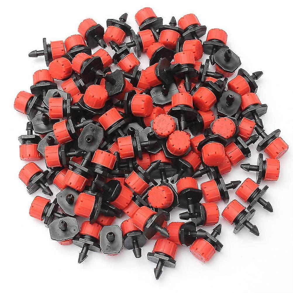 100Pcs Micro Irrigation Sprinklers Adjustable Emitters Stake Water Dripper