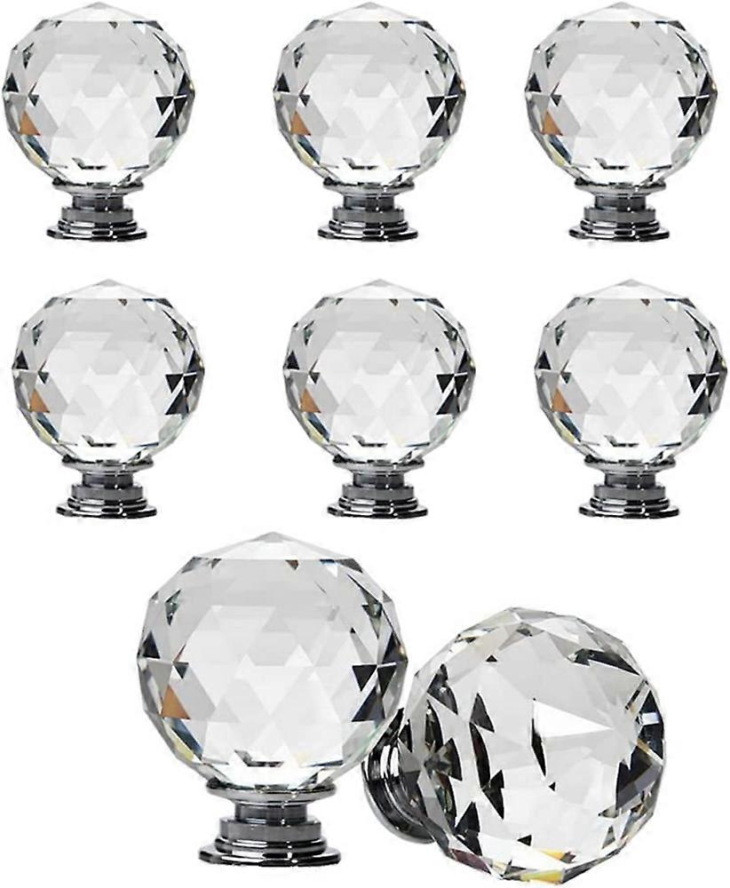 Set of 8 Spherical Crystal Cabinet Drawer Knobs (40mm)