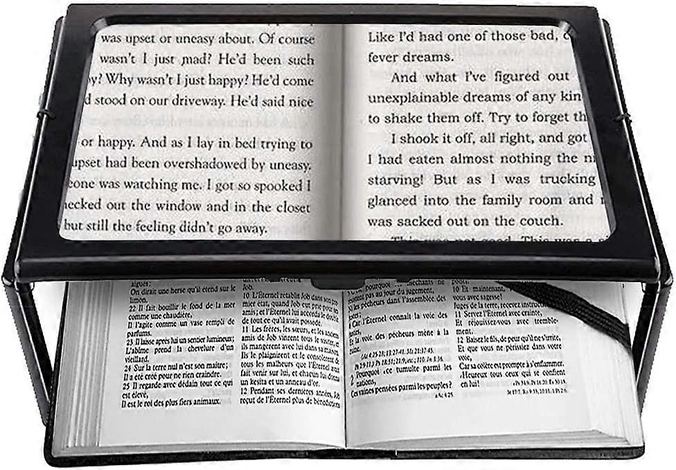 Full-page reading magnifier Rectangular base hands-free magnifier for the elderly and visually impaired
