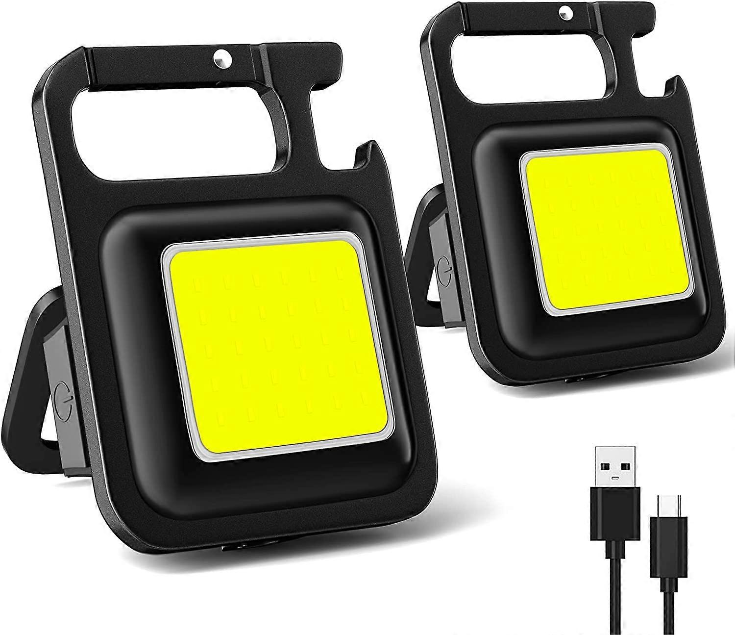 Mini Rechargeable Flashlight, Multifunctional Portable Rechargeable Emergency Light 800 Lumen COB Flashlight Keychain