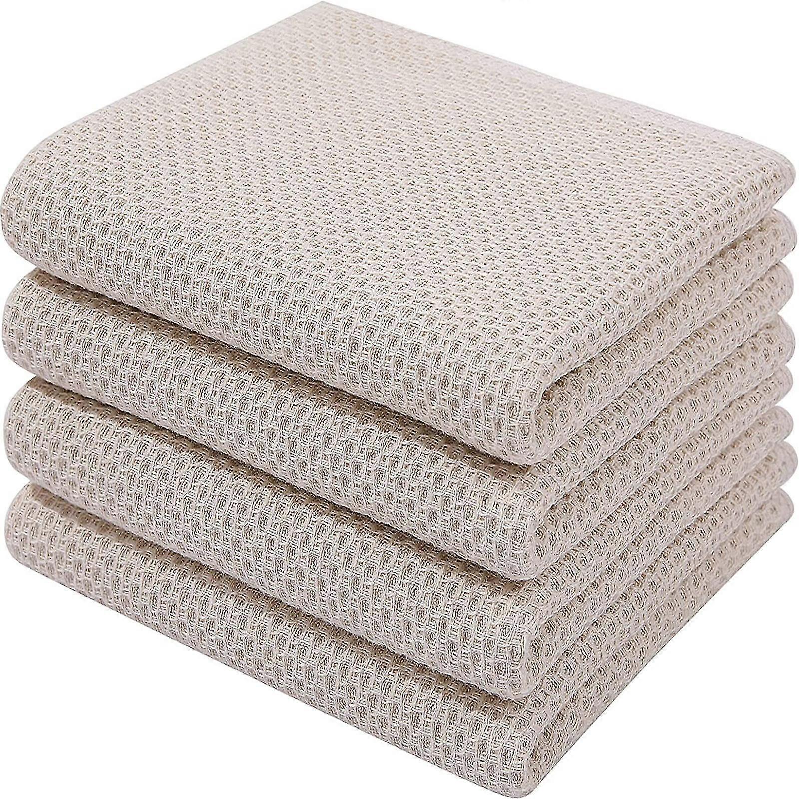 6Pack 100% Cotton Terry Tea Towels Kitchen Dish Clean Hanging Loop