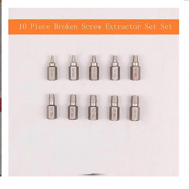 10-Piece Bolt Extractor Broken Screw Nut Removal Tool Multi-spline Broken Stud Sliding Tooth Removal Hexagonal Head