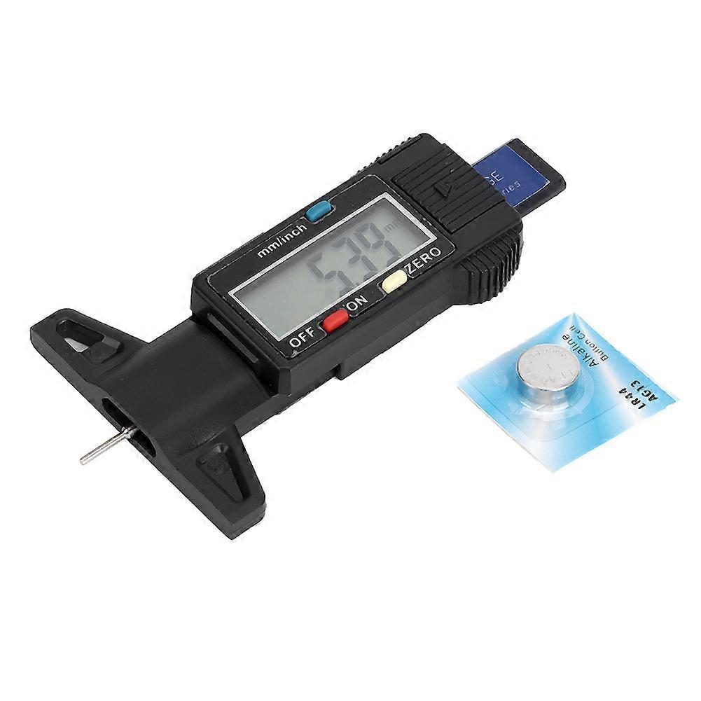 Wheel Thread Depth Gauge 0~25.4mm/1in Car Tyre Thread Depth Meter for Multiple PurposeBlack
