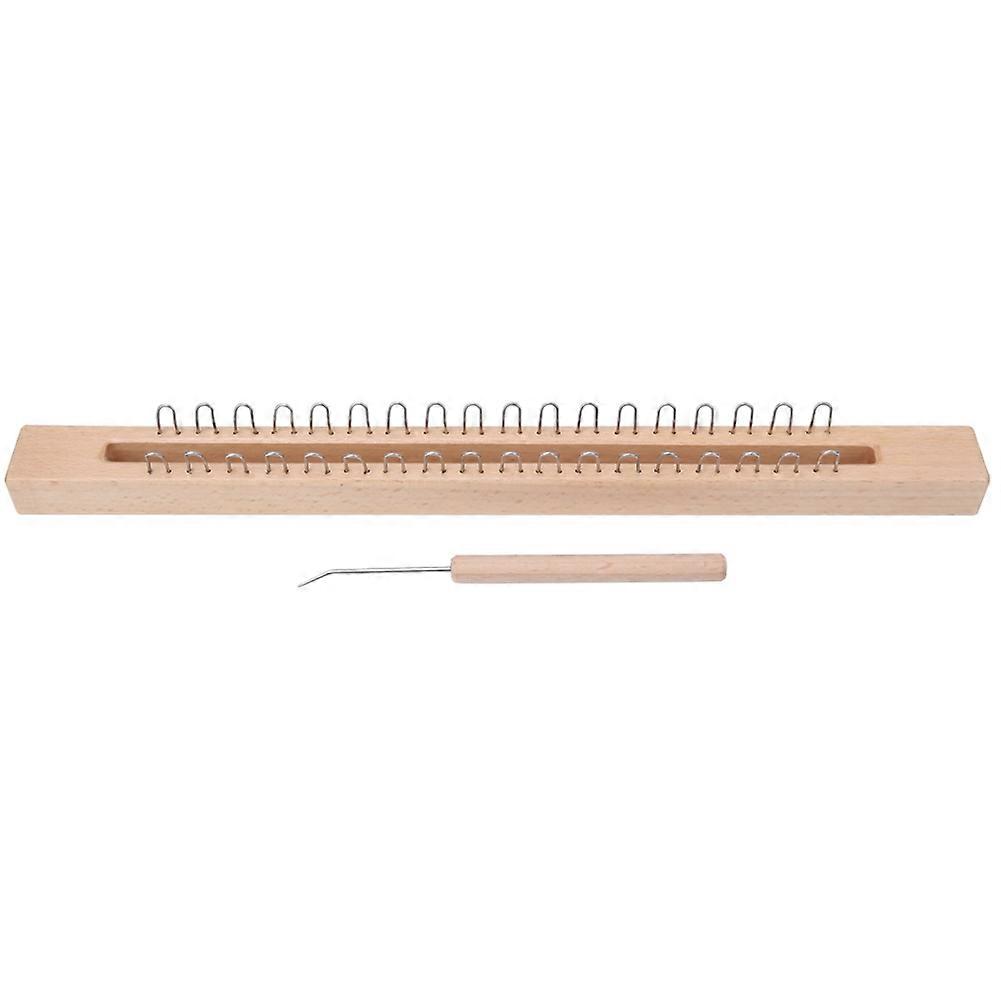 Rectangular Wooden Weaving Loom Hand Wool Knitting Machine with Elbow Crochet Hook