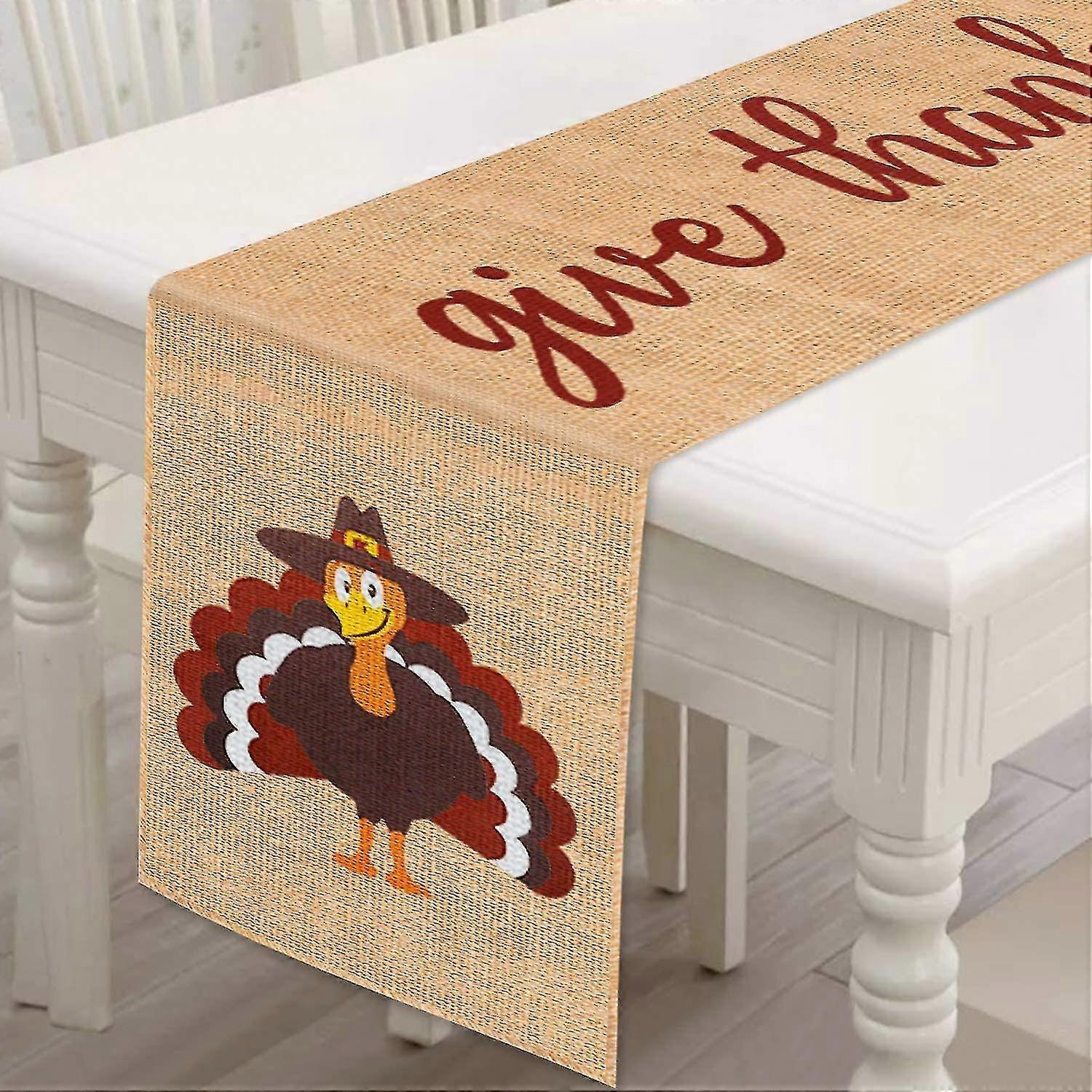 Thanksgiving Decorations Burlap Thanksgiving Table Runner - 33x183cm Thanksgiving Table Decor