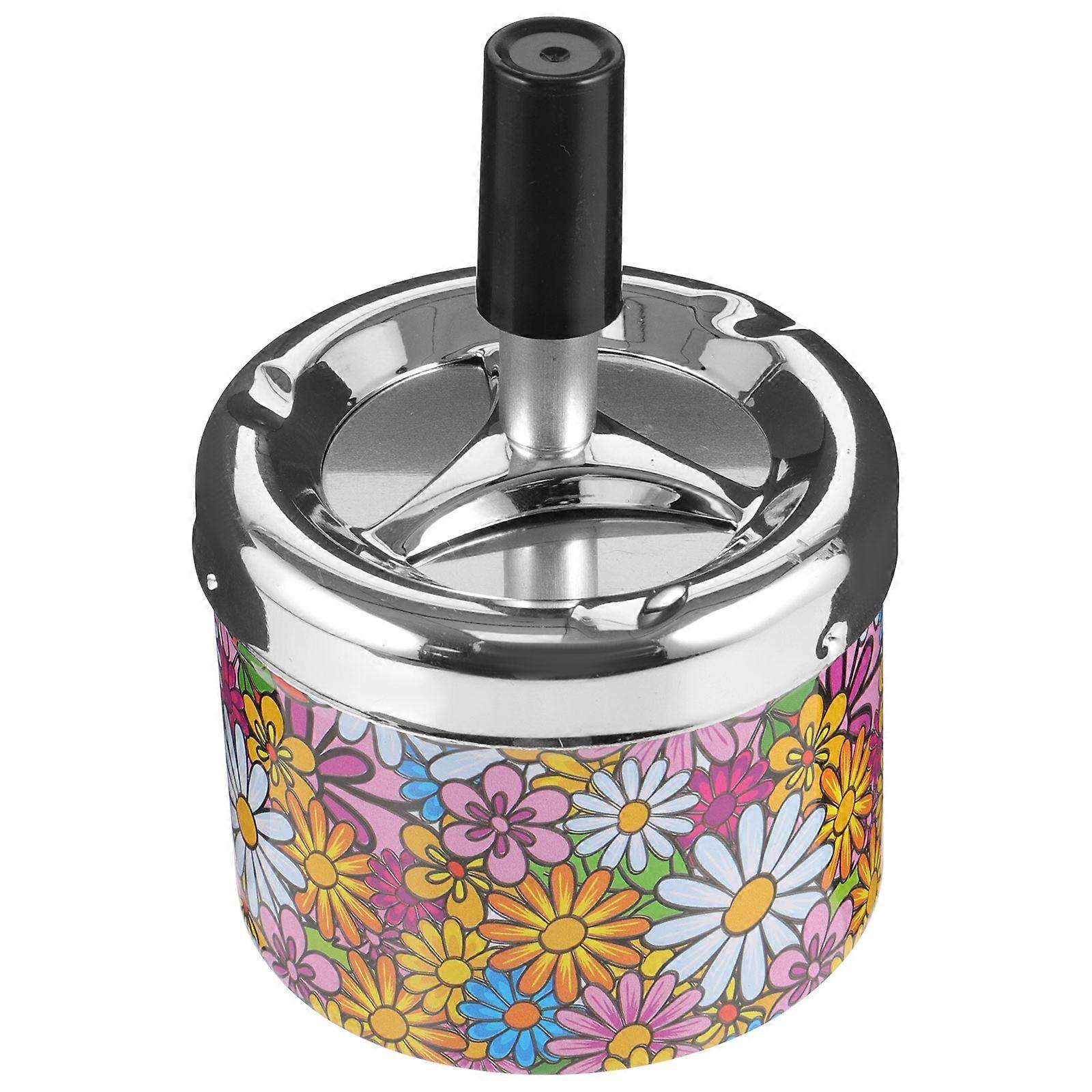 Ash Holder Pattern Automatic Extinguishing Ashtray Outdoor Round Ashtray Container
