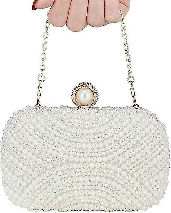 مخلب اللؤلؤ للنساء ، حقيبة يد زفاف أنيقة للحفلات مع 2 سلسلة قابلة للفصل