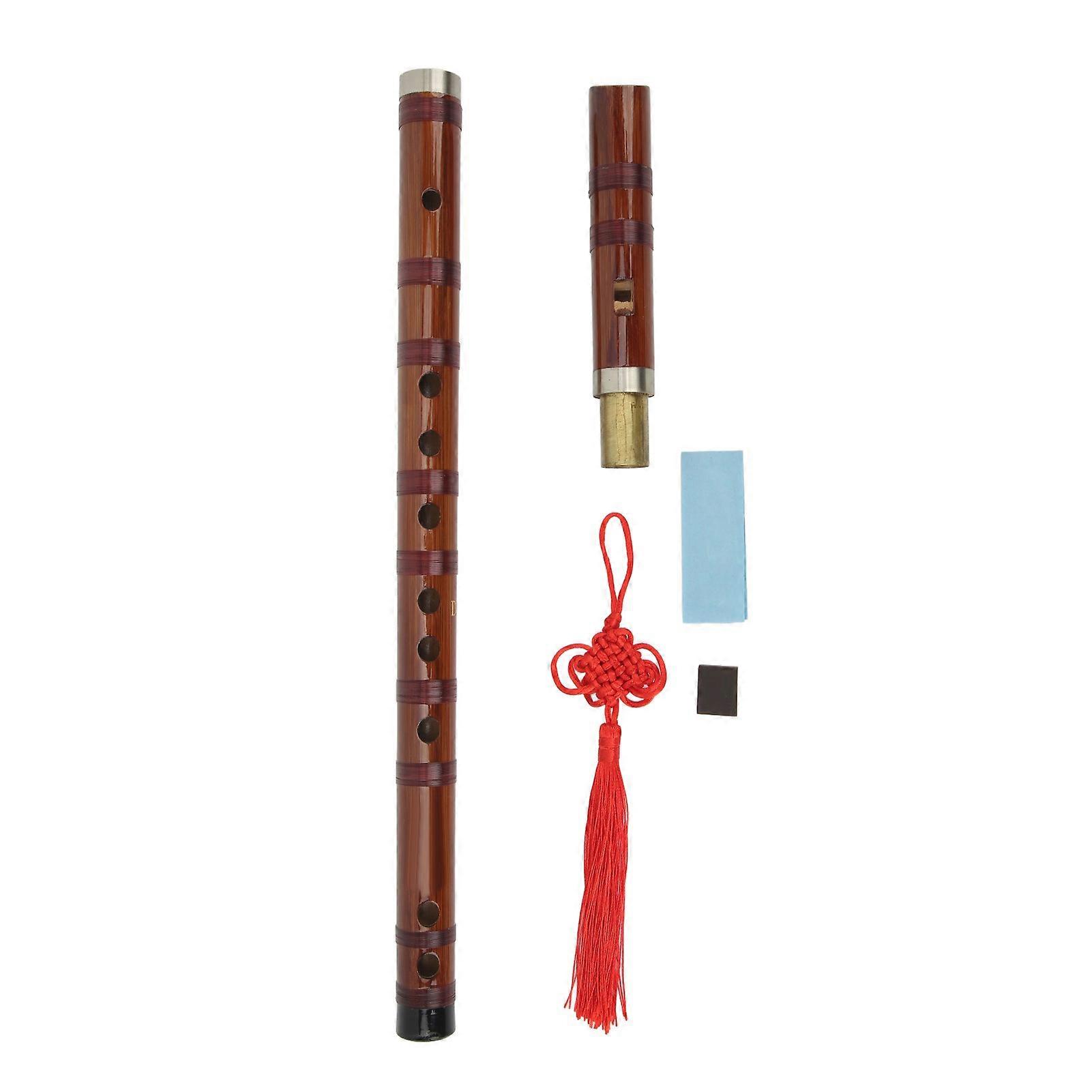 Recorder Instrument Vertical Flute Bamboo Chinese Style Set Kit for Playing Performance D Key
