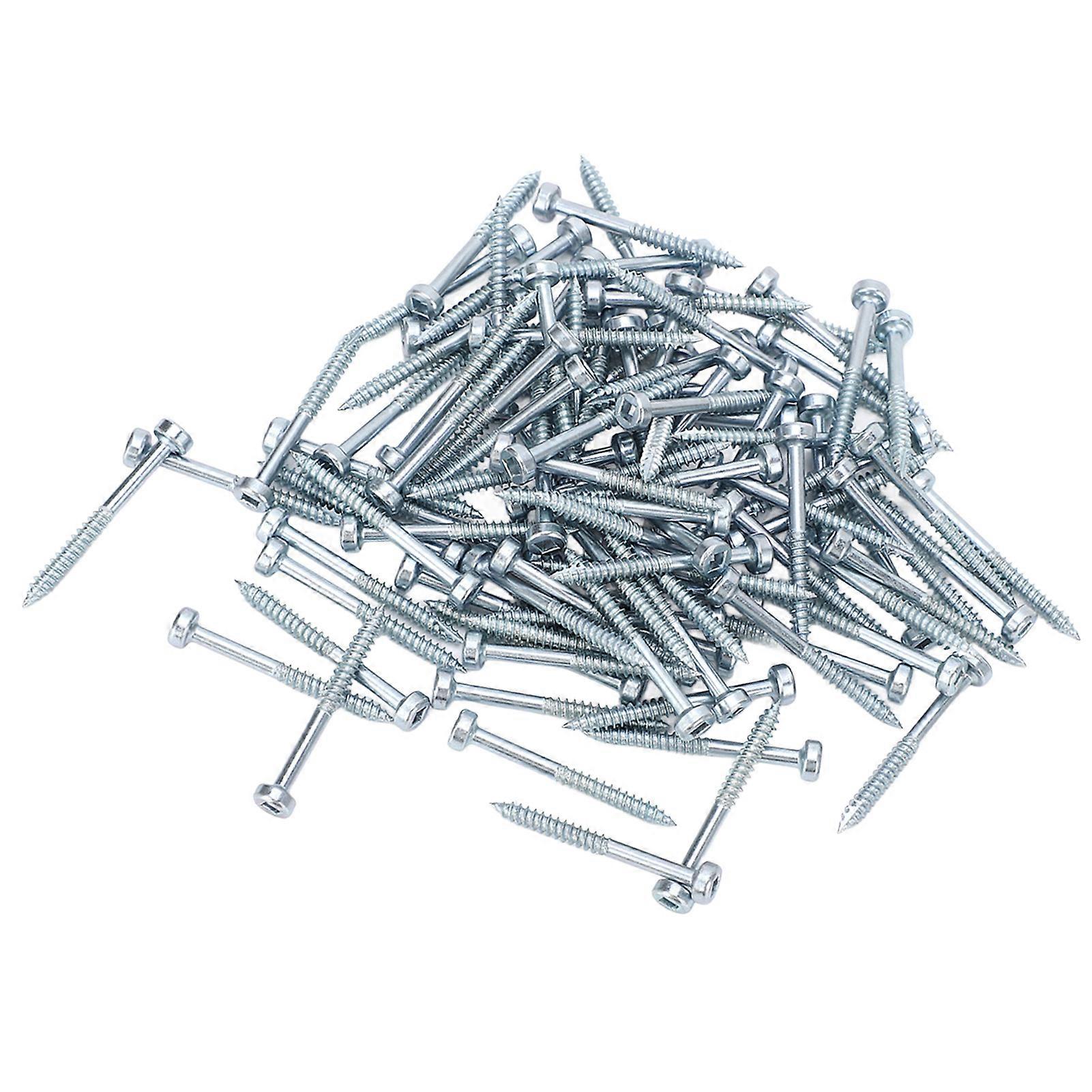 100Pcs Square Drive Self Tapping Screw Zinc Plated Fine Thread Self Tapping Screw 38mm 1?1/2in