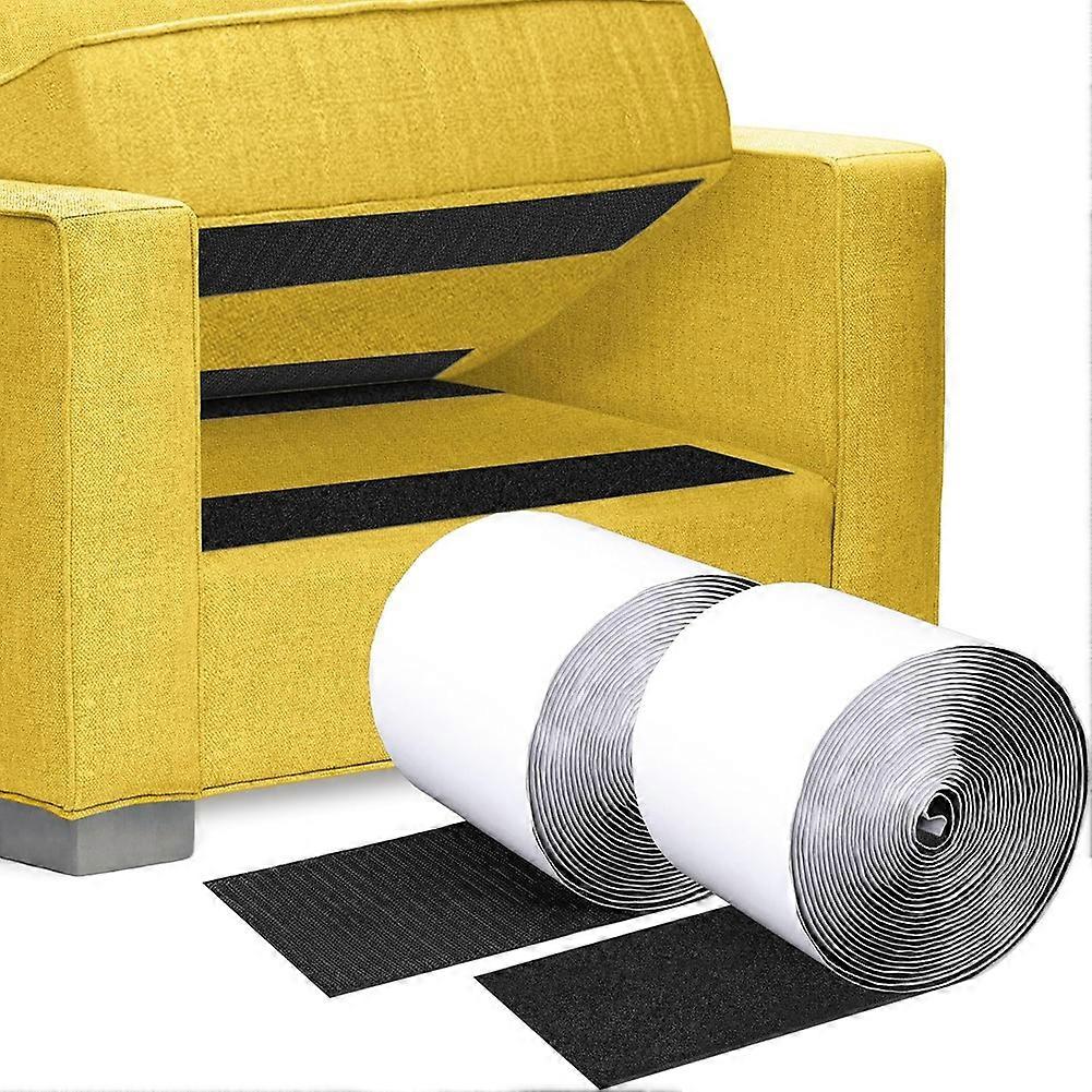 Hook & Loop Tape,4inchX20Feet Self Adhesive Fastener Tapes for Keep Sofa Cushions From Sliding,No Punching Wall Mounting