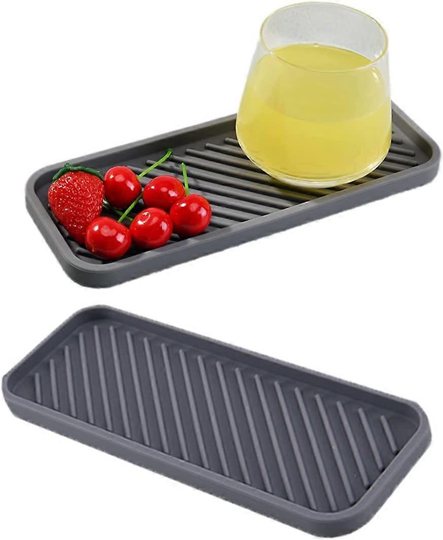 Kitchen Silicone Sink Storage Box Reusable Drain Pad (Grey) 1 Pieces