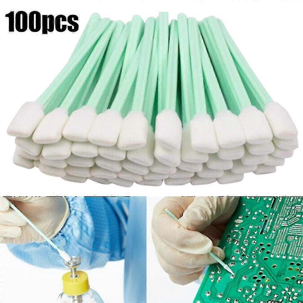 100pcs Cleaning Swabs Foam Tip Sponge Stick For Inkjet Printer Optical Equipment