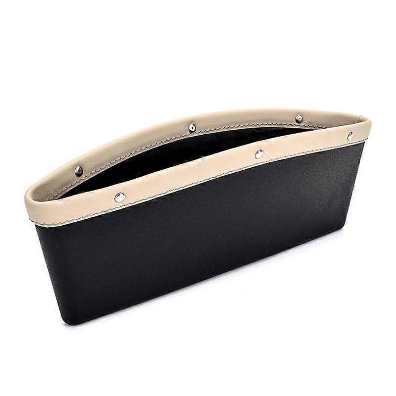 1PCS Black Car Organizer Storage Bag PU Leather Material