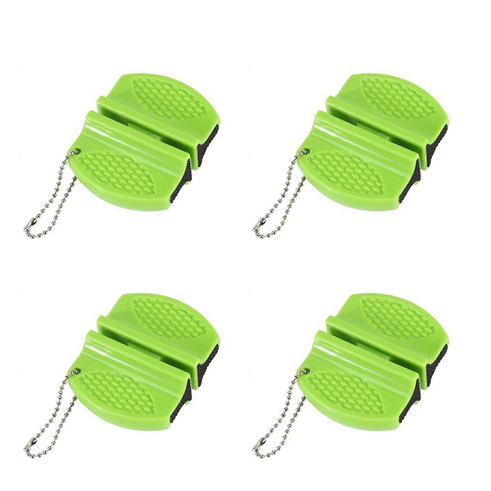 4pcs Portable Cutter Sharpener With Hanging Chain Mini Kitchen Gadget Handheld