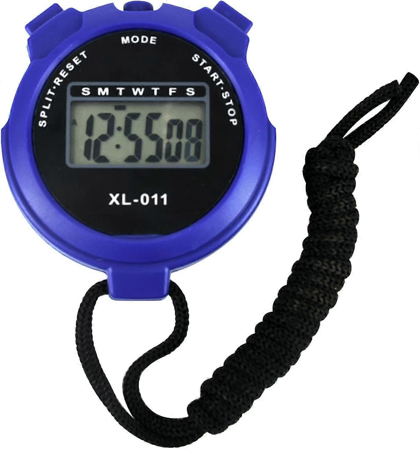 Digital Sports Stopwatch Timer Stopwatch Large Display Interval Training Timer Outdoor Split Stop Watch Lap Timer(Blue)