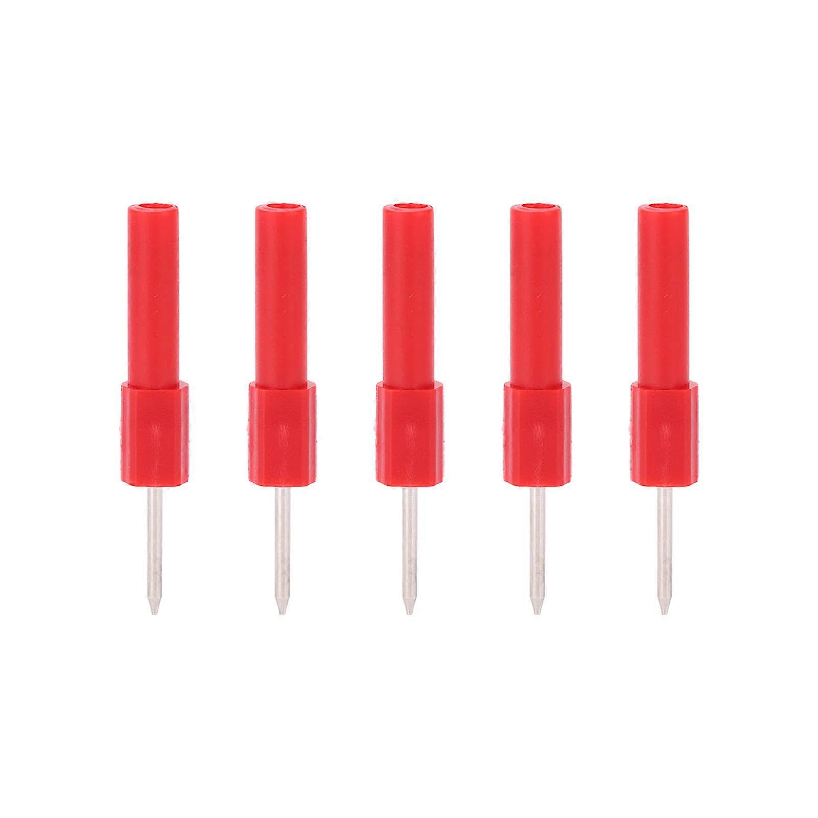 5Pcs/Set Insulation Back Probe Pin Wire Piercer Diagnostic Test Needle 4 mm Banana Socket for MultimeterRed