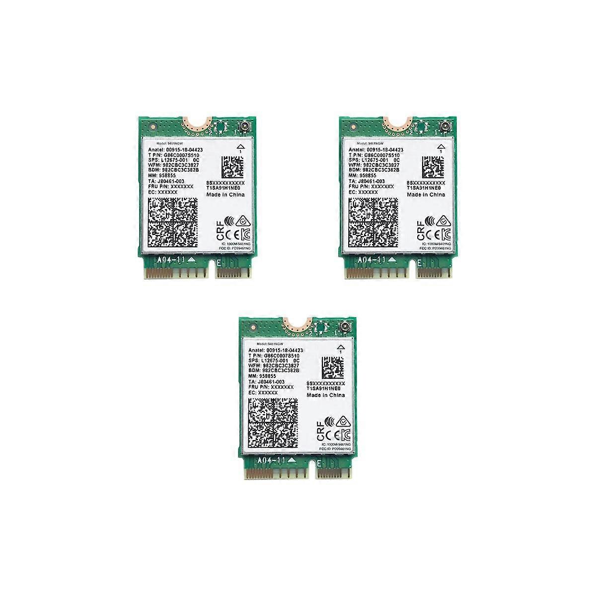 3X for 9461NGW WiFi Card AC 9461 2.4G/5G Dual Band 802.11AC M2 Key E CNVI Bluetooth 5.0 Wireless Ad