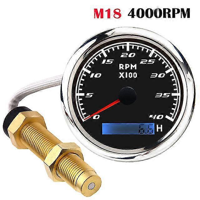 85Mm tacho gauge with tacho sensor m16/m18 for gasoline diesel engine tachometer 0-3000rpm with hourmeter red backlight marine
