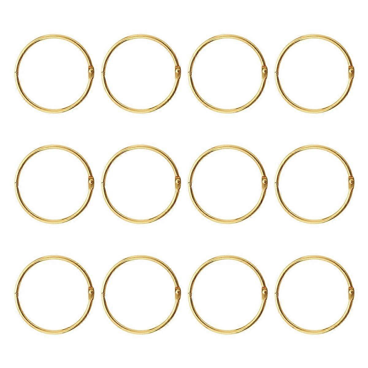 Shower Curtain Rings, Hooks Shower Curtain Rings Rust Proof, Anti-Drop Round Shower Rings for Curtain,Gold