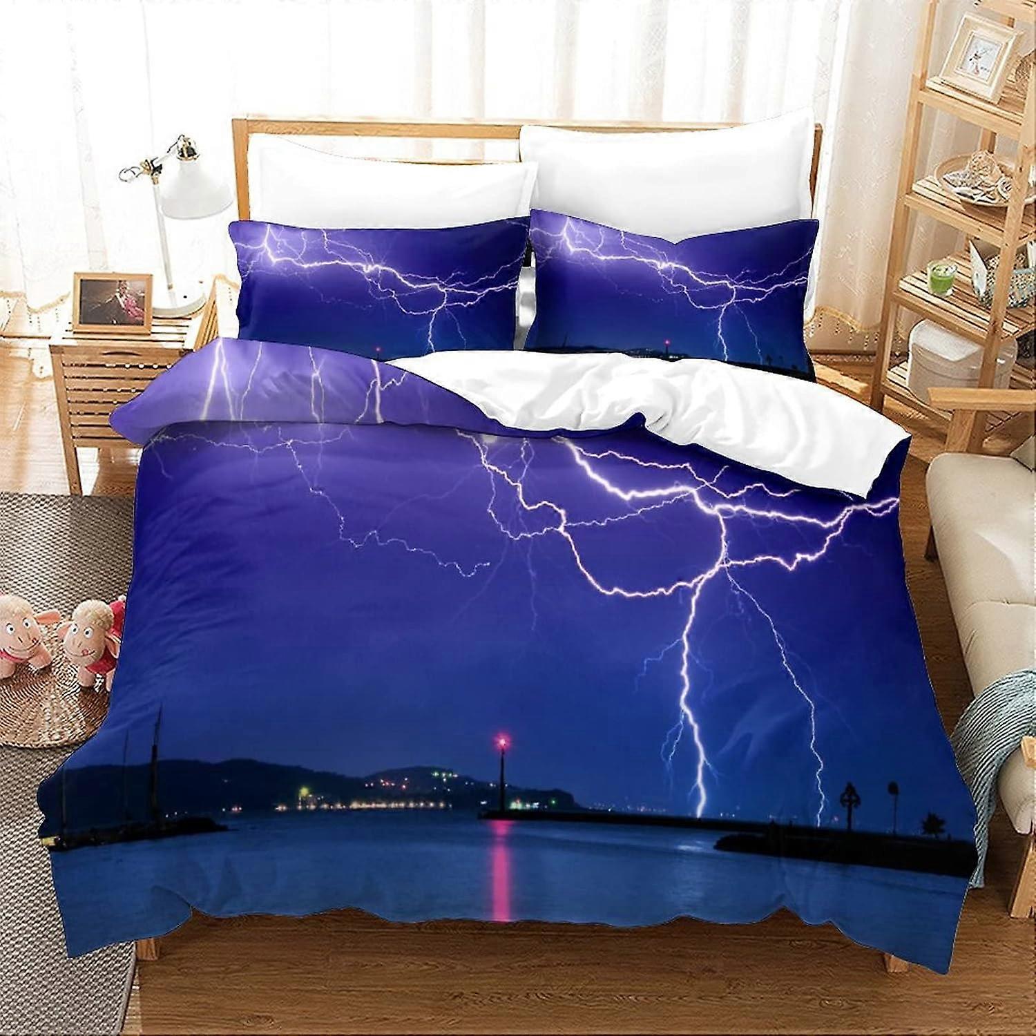 Lightning D dynetrekk, lettstelt dynetrekk i mikrofiber for gutter jenter voksne stykke sett med glidelåslukking