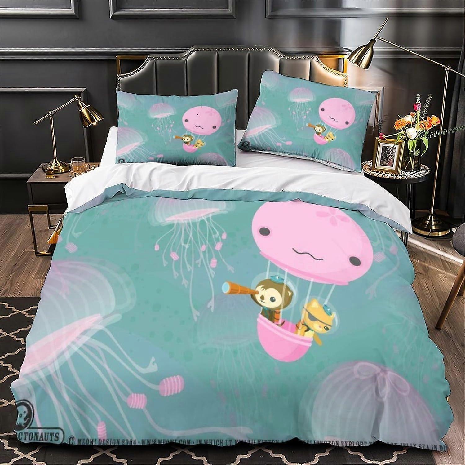 Kerota Stampa 3D Il Set Di Biancheria Da Letto Octonauts Set Copripiumino Cartoon Set 3 Pz Set Poliestere Traspirante Copripiumino per Arredamento ...