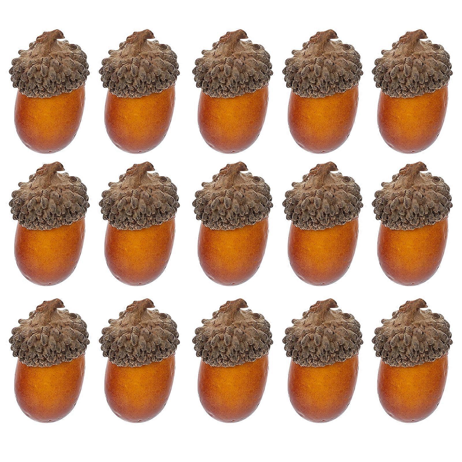 25pcs Artificial Acorn Decorations Lifelike Acorns Simulation Acorn Decors