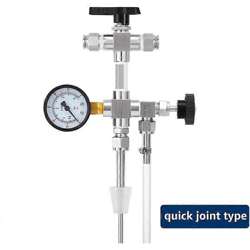 Counter Pressure Bottle Filler with Quick Joint Connector, Beer Bottling & Transfer Avoid Air Connect & Pressure Gauge (0-60psi)