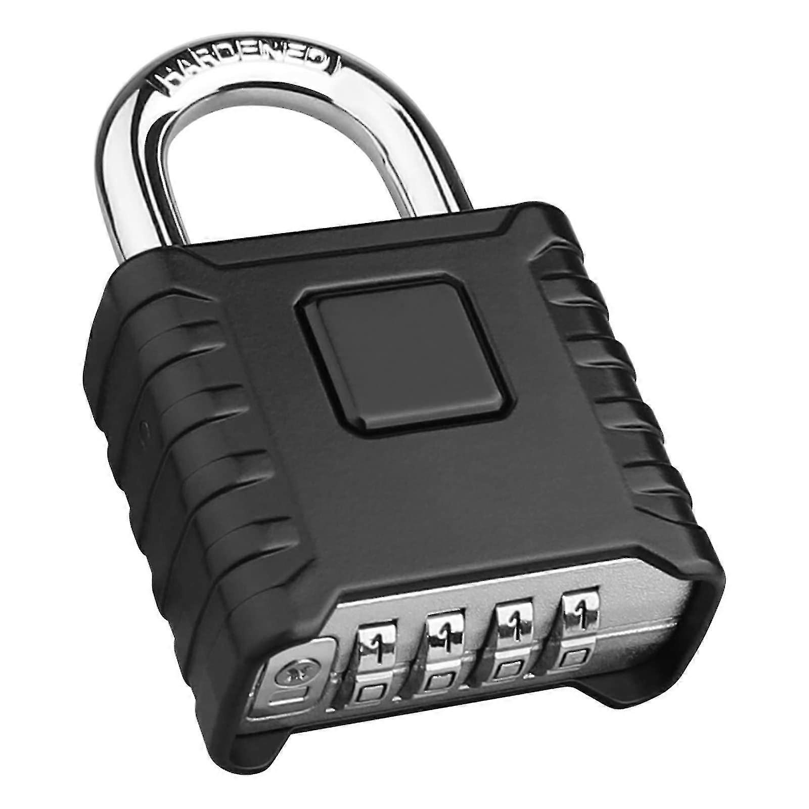 Heavy Duty Combination Padlocks Outdoor, [Weatherproof] 52Mm 4 Digit Locker Padlock With 8Mm Thick 304 Stainless Steel Shackle For Garage, Home Large