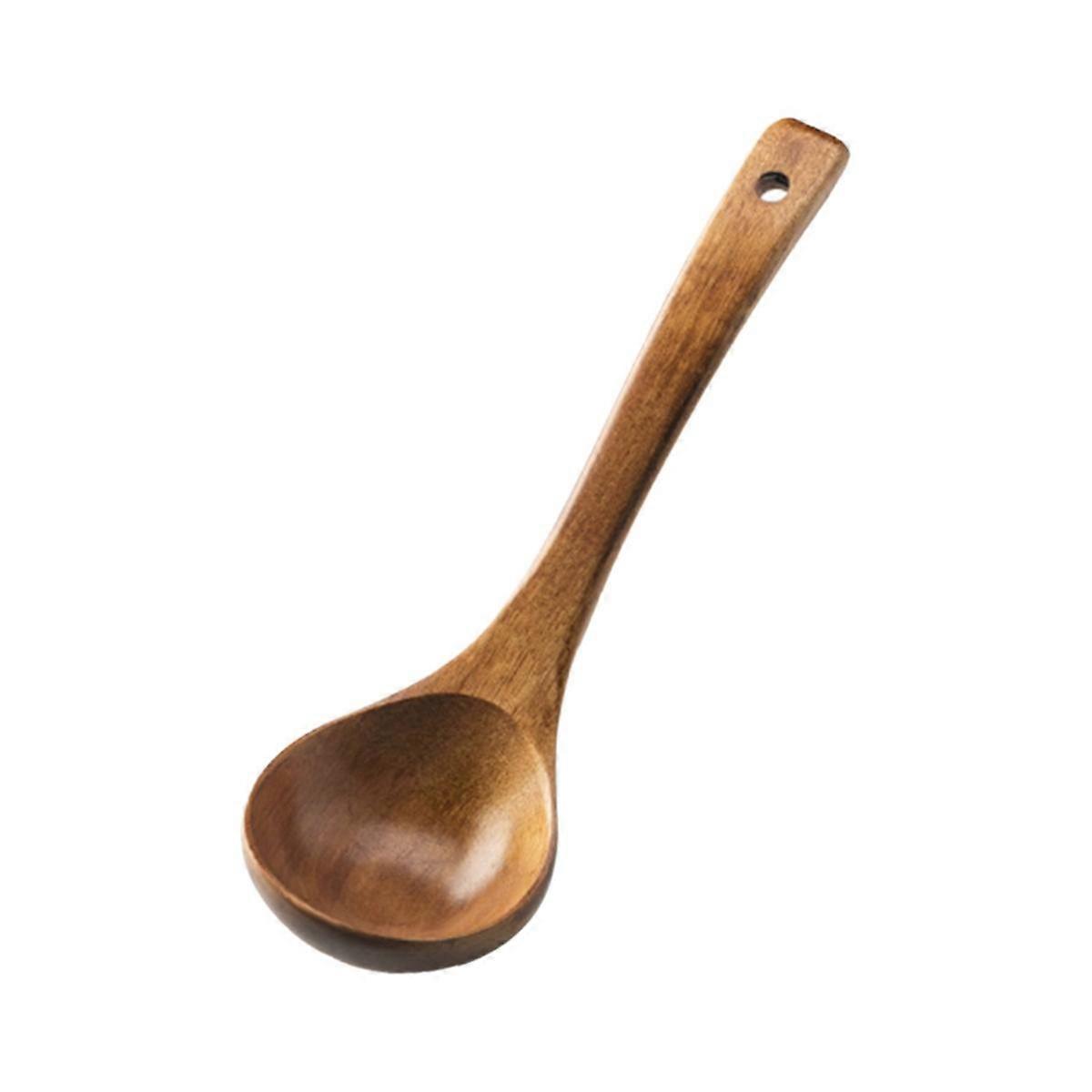 1PC Wooden Large Capacity Soup Spoon Kitchen Use A Spoon to Handle High Temperature Cooking Conveni