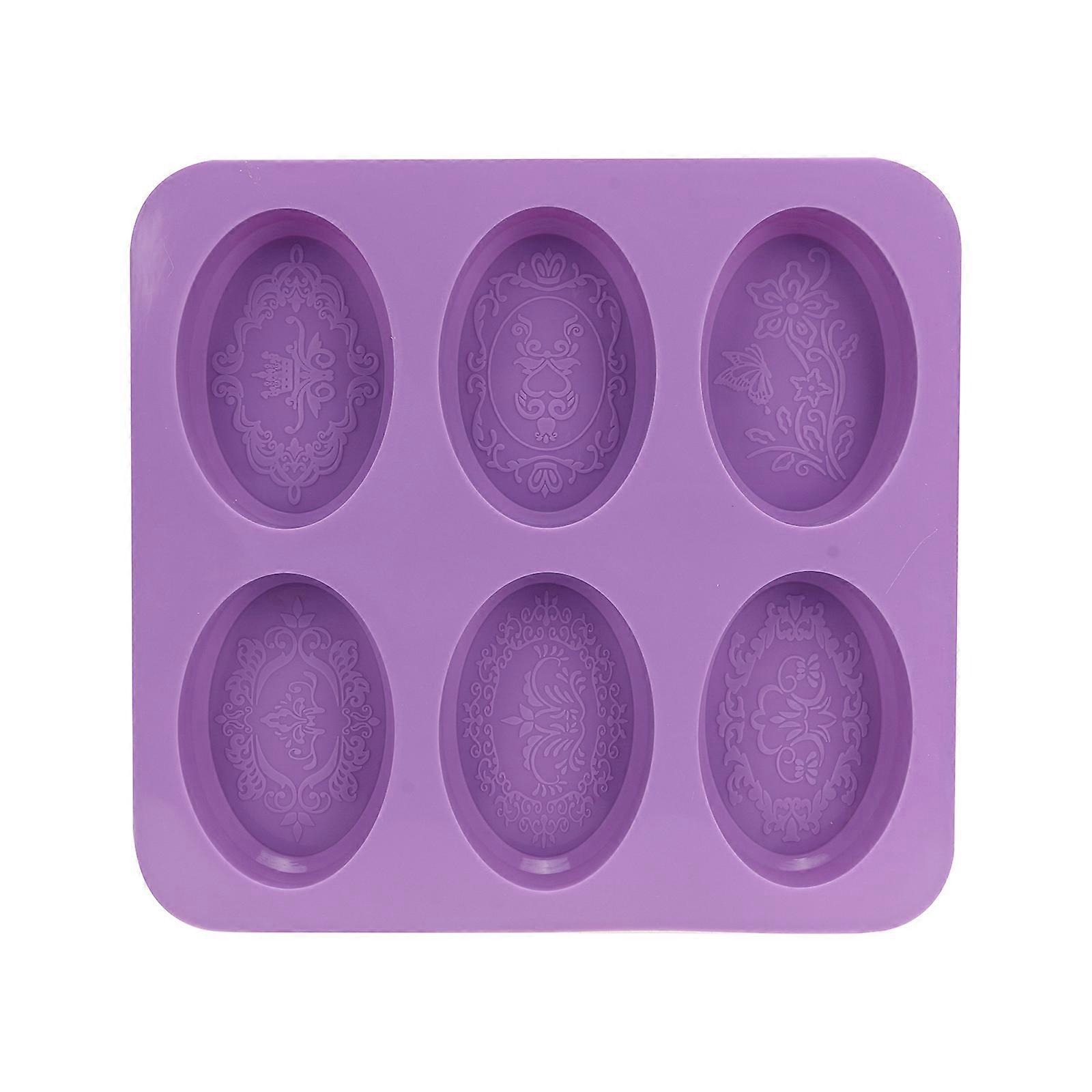 Six Consecutive Oval Soap Molds, New Silicone Soap Molds, Lace Pattern Molds