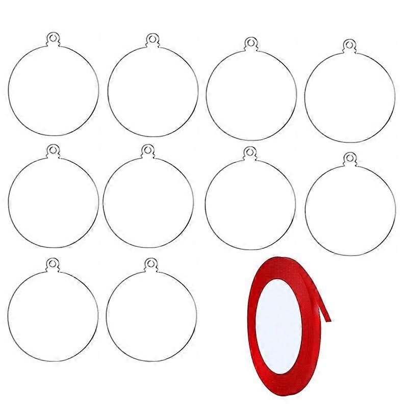 10pcs Clear Acrylic Christmas Decoration Tags Round