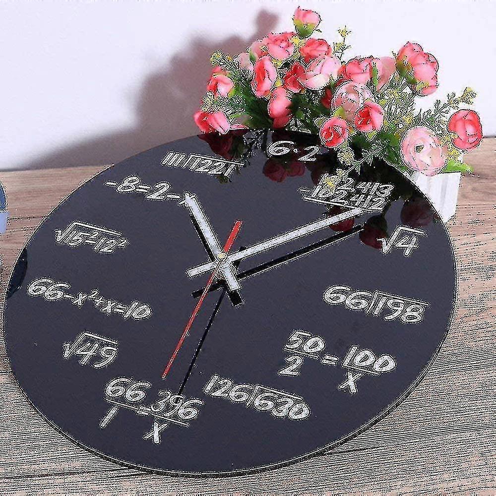 Math Wall Clock, Novelty Timelike Unique Wall Clock Math Formulas Clock, Simple Math Equation (black