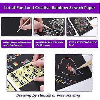 Papier à Gratter Artisanal A4 - 4 Couleurs Glitter, Activité Manuelle Pour Enfants Et Adultes