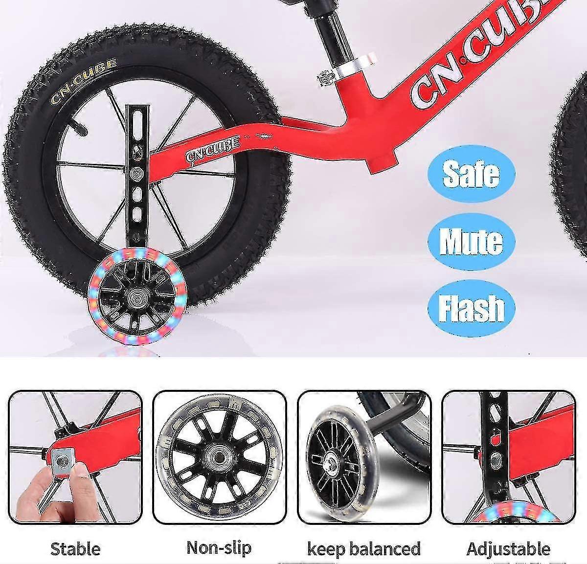 Cycling Training Wheels, 1 Pair Bicycle Training Wheels For Kids Black ...