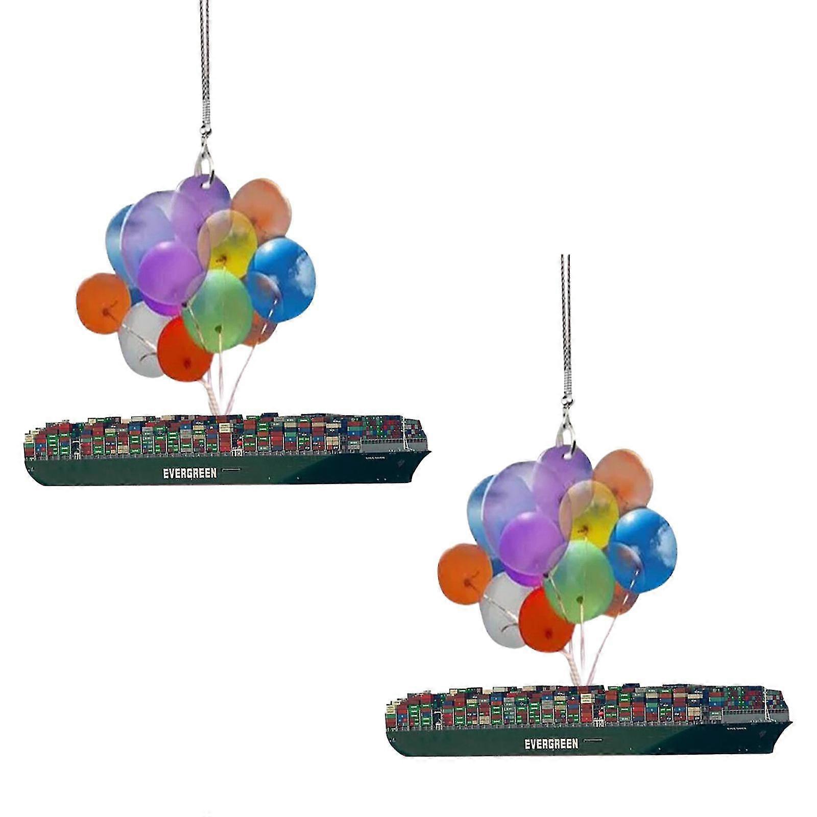 ユーオーネ ホーム スエズ カナル キーチェーン - バルーン 船を離陸 オーナメントをぶら下げる