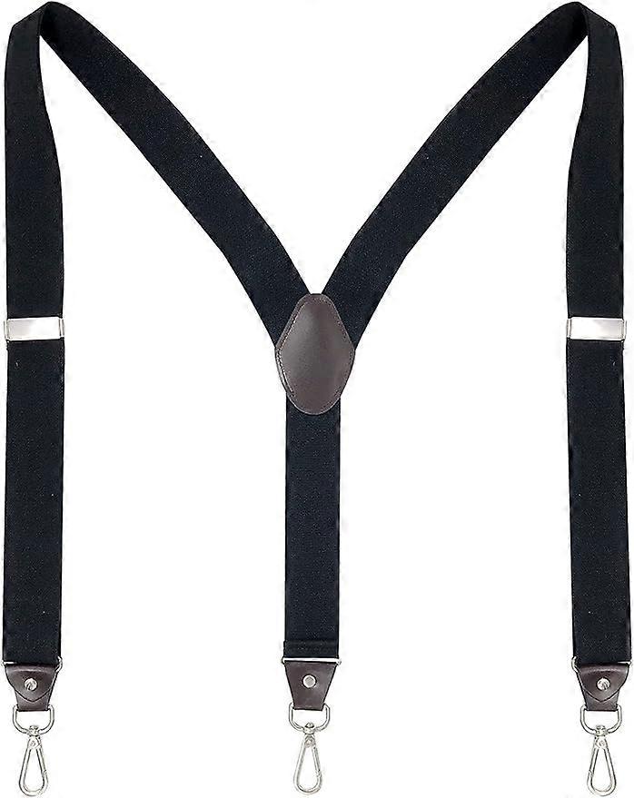 Men's Suspenders Extra Strong 3.5cm Wide with Rotating Hooks and Elastic Straps Y-back for Jeans